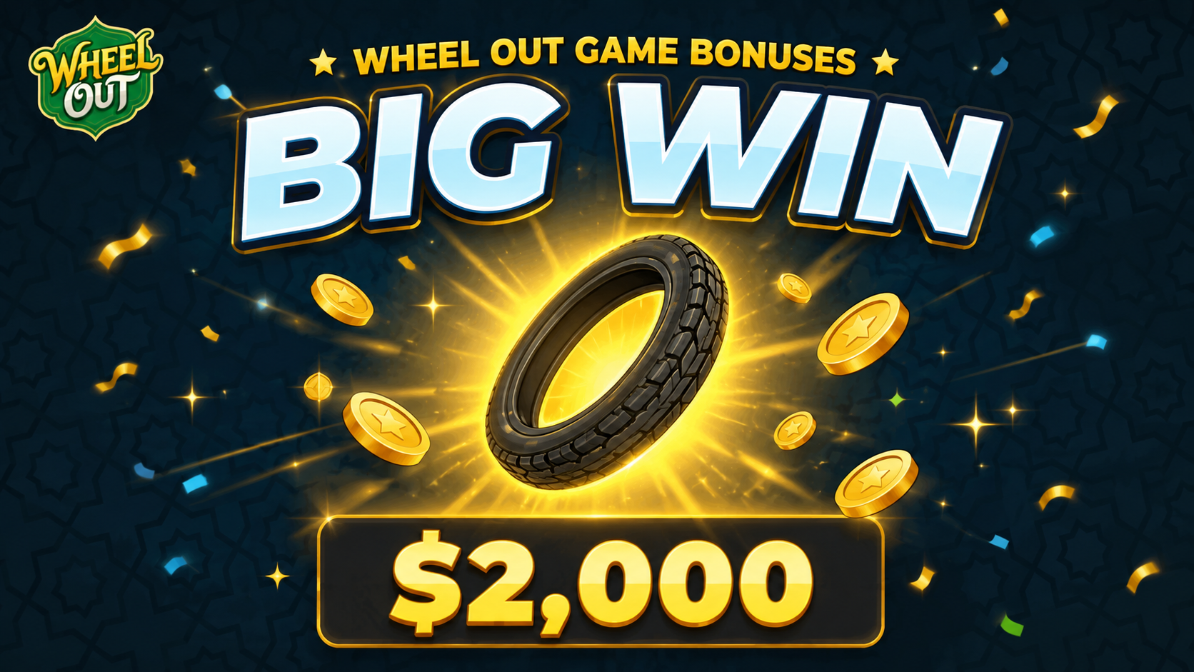 Schermata grande vincita del gioco Wheel Out